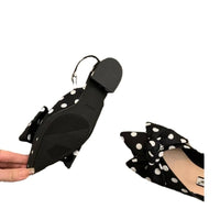 French-style Pointed-toe Bow-embellished Closed-toe Sandals For Women