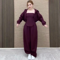 Womens Sportswear A Stylish Minimalist And Relaxed Three-piece Set