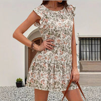 Womens Fashion Casual Butterfly Floral Dress