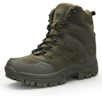 Men's Simple Sand Color High-top Hiking Boots