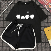 Summer Cute Short Sleeve Shorts Suit Home Wear