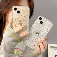 Ins Transparent Mobile Phone Case With Wind Gold And Tin Foil