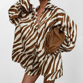 Women's Shirt Top Shorts Printed Fashion Two-piece Suit