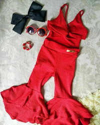Hang Strip Solid Color One-piece Two-color Solid Color Fashion Sleeveless Jumpsuit For Baby Girl
