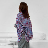 American Contrast Color Casual Shirt