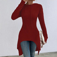 Irregular Mid-length Drawstring Long-sleeve Hoodie Jacket