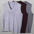 Spring And Autumn V-neck Loose Vest For Middle-aged And Elderly Men Casual Vest