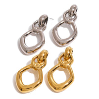 Stainless Steel Hollow Stud Earrings Advanced Geometry