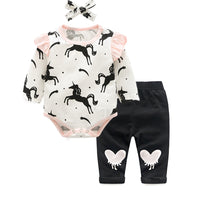 Casual Cute Cartoon Long Sleeve Printed Girl Suit