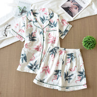 Summer Thin Cotton Gauze Loungewear Two-piece Suit