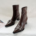 Retro Belt Buckle Stretch Thin Boots British Style Martin Boots
