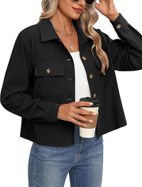 Short Corduroy Button Navel Jacket Short Coat Cross Border