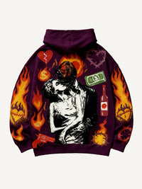 Fashion Casual Printed Polyester Sweater
