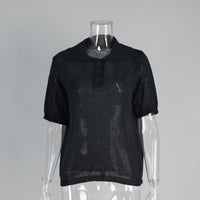 Polo Hollow Knitted Short-sleeved Shirt