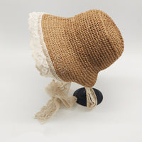 Korean Version Ins Lace Bow Straw Hat Foldable