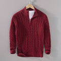 Half-high Neck Thickened Thick Needle Men's Sweater Zip Loose Pullover Knitwear