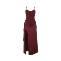 Summer Strap Textured Split Dress Women