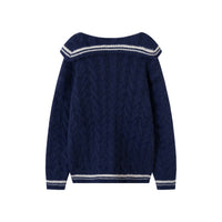 British Retro College Style Bow Sailor Collar Sweater