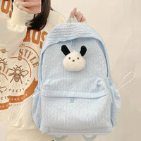 Large Capacity Simple Solid Color Backpack Middle School Students Backpack