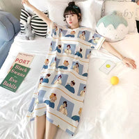 Cute Striped Womens Short-sleeve Loungewear With Color-blocking
