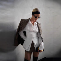 Female Loose And Irregular Slimming Long-sleeved Shirt