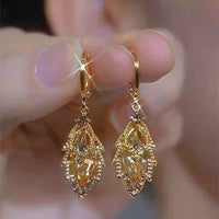 New Elegant Exquisite Gold French Ear Cuffs Versatile Diamond-Shaped Sparkling Earrings