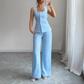 Fashionable And Chic Sleeveless Top With Casual Pants Set For Women