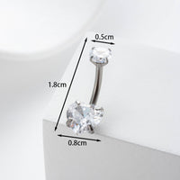 Stainless Steel Body Piercing Jewelry Inner Teeth Zircon Belly Nail Belly Button Ring