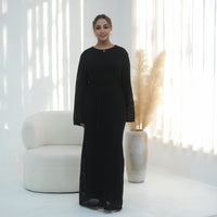 Middle Eastern-style Cozy And Chic Knit Hollow-out Dress