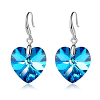 Fashionable Heart Of The Ocean Crystal Glass Earrings