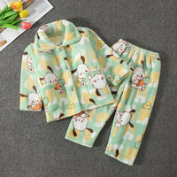 Spring And Autumn Boys' And Girls' Flannel Cute Kawaii Cartoon Animal Homewear