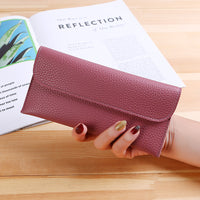 New Women's Bag Women's Long Purse Simple Buckle Card Wallet
