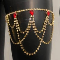 European And American Jewelry Ruby Multi-layer Leg Chain