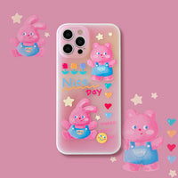 Fashion Creative Love Flower Bear Rabbit Phone Case