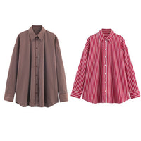 Women's Striped Loose Long Sleeve Shirt