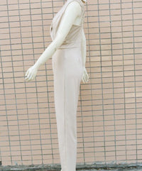 Women's Summer Solid Color Slim Fit Backless Fashion Jumpsuit