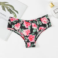 Sexy Print T-shaped Ice Silk Seamless Lightweight Breathable Invisible Sports Underwear Women