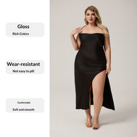 Womens Ice Silk Sexy Nightgown Long Loungewear Dress