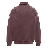 Letter Distressed Printing Lapel Sweater