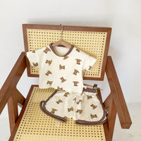 Baby Loose Bear Short Sleeve Top Pants Suit