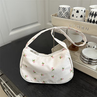 Fresh Floral Canvas Women's Street Underarm Shoulder Bag