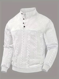 Retro Casual Stand-up Collar Four-button Pullover Hoodie