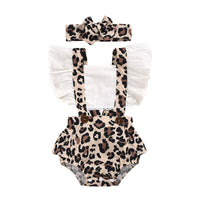 Leopard Print Onesie Toddler Strap Triangle Rompers