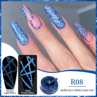 Nail Gel With A Glittery Brushed Finish And Reflective Sequins