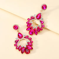 Crystal Wreath Drop Earrings Sparkly Rhinestone Statement Jewelry For Women Wedding Party Prom Festival Daily Wear
