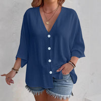 Ladies' Fashion Solid Color Button Cardigan Long Sleeve