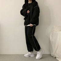 Womens Long-Sleeve Top And Pants Two-Piece Set Fashionable Casual Sportswear