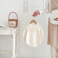 Baby Girl's Hand Hook Ball Round Neck Pullover Sweater