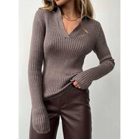 Collar Knitted Sweater Slim Fit Base Pullover Women's Sweater