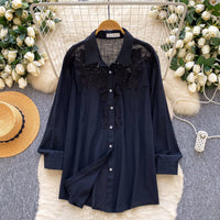 French-style Gentle Aesthetic Embroidered Hollow-out Breathable Shirt